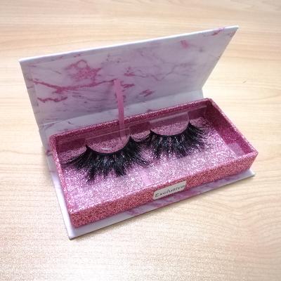 China Wholesale 25mm Long Natural Mink Lashes 3D Mink Eyelashes Seller Customized Boxes for sale