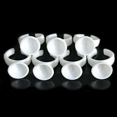 China Glue and Ring Wick 100pcs Tattoo Dye Holders Ring Disposable Eyelash Extension Glue Adhesive False Eyelash Accessories Tray Supplies 2020 for sale