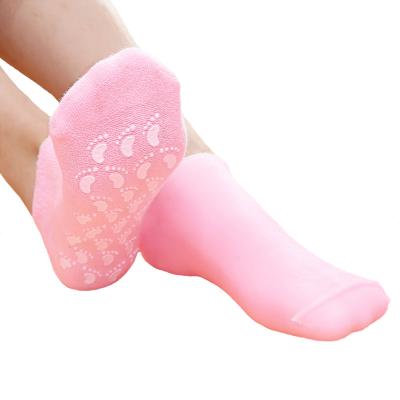 China Foot Care Foot Skin Care Moisturizing Spa Soft Gel Pads Foot Care Silicone Gel Socks Silicone Gel Heel Protector Socks for sale