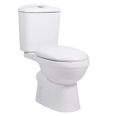 China Double-Flow Bathroom Toiletries White Ceramic Two Piece Toilet Floor Installation for sale