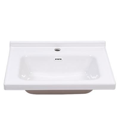 China Modern Commercial Bathroom Product Bathroom Sink Bathroom Solid Outdoor White Ceramic Wash Basin for sale