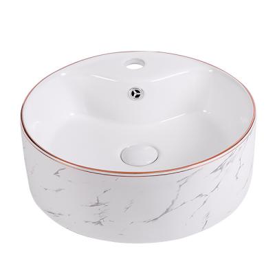 China Modern Hotel Restaurant Wash Basin Bathroom Vanity Counter Top White Ceramic Sink for sale