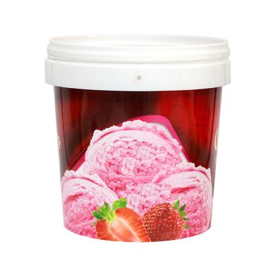 China Plastic Manufacturer Food Grade 1 gallon round plastic bucket for ice cream packaging for sale