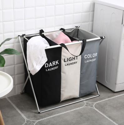 China CLASSIC Large Capacity Foldable Laundry Basket Organizer For Dirty Clothes Bathroom Bedroom Laundry Hamper Storage Home Waterproof Bag for sale