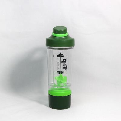 China Best Price Customized Viable 500ml Plastic Shaker Bottle 3 Layers With Mixing Ball for sale