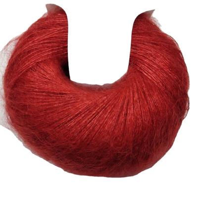 China Zhonghuai soft plain color child dyed silk mohair blend yarn for crochet knitting apparel for sale