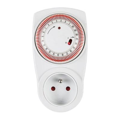 China Multifunctional TF-01A France 24 Hours Socket Timer Programmable Manual Mechanical Switches Sockets for Home Appliance 230V/16A for sale