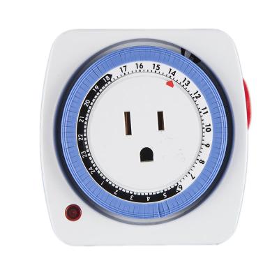 China TU-28A Multifunctional USA America 24 Hours Outlet Timer Programmable Manual Mechanical Switches Sockets for Home Appliance 125V/15A for sale