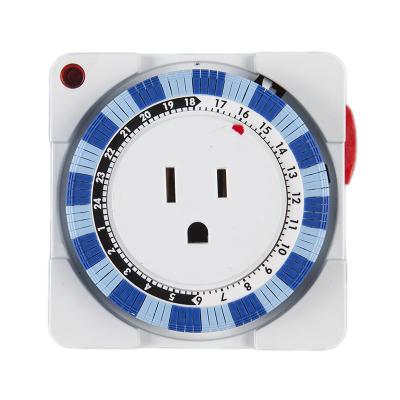 China TU-16A Multi-Function USA America 24 Hours Socket Timer Programmable Manual Mechanical Switches Sockets for Home Appliance 125V/15A for sale