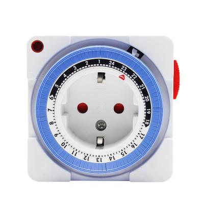 China Multifunctional TG-16A Germany 24 Hours Socket Timer Programmable Manual Mechanical Switches Sockets for Home Appliance 230V/16A for sale