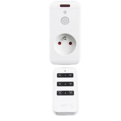 China RF-01A Residential/Multi-Purpose French Type Socket RF Wireless Remote Control Socket For Household Appliances (1 socket +1 remote control) for sale