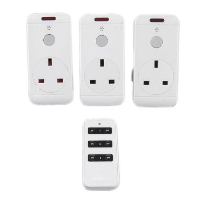 China Residential / Multi-Purpose UK UK Type RE-01C England Plug Wireless Remote Control RF Socket For Household Appliances (1 Socket +3 Remote Control) for sale