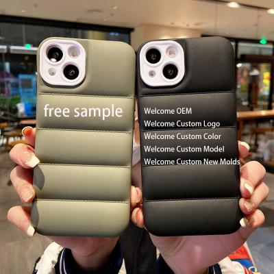 China Shockproof Dragons Wholesale Cheap Factory Price Custom Printing 3D Shockproof Down Jacket Phone Case For Iphone 14 13 pro max for sale