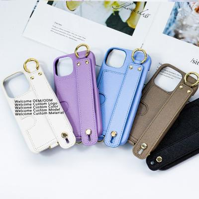 China Bestselling Custom Colorful Japan Dragons Shockproof Lanyard Strap Cell Phone Case Shockproof Leather For Iphone 14 13 12 pro max for sale