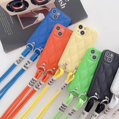 China Shockproof Dragons Fashion Style Protective Custom Full Color Logo Crossbody Lanyard Phone Case For 14 13 12 Pro Max for sale