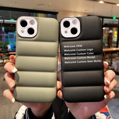 China Shockproof Dragons Wholesale Cheap Factory Price Custom Printing 3D Shockproof Down Jacket Phone Case For 14 13 Pro Max for sale