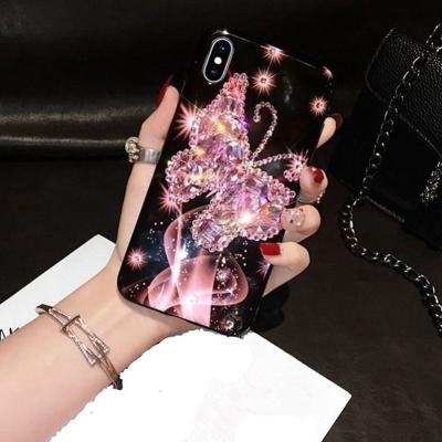 China Shockproof Dragons Diamond Butterfly Mobile Phone Bag Colorful Luxury TPU Diamond Phone Case For Iphone 14 13 pro for sale