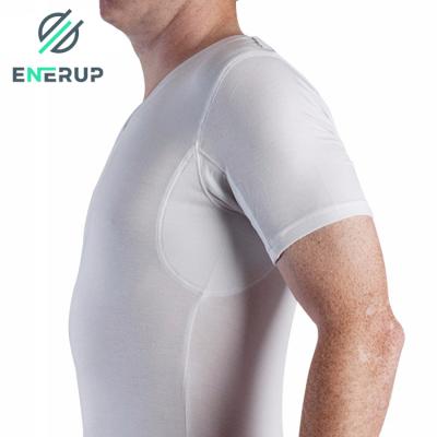 China Anti-pilling Wholesale Enerup Lenzing Modal Deep V-Neck Sweatproof Knitting Men's T-shirt For Summer Sportswear for sale