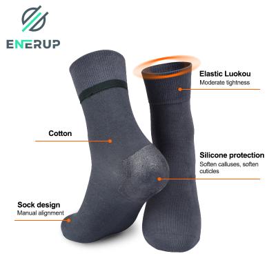 China Enerup Solid Color QUICK DRY Mid Calf Cotton Fiber Slit Wholesale Custom Knitting Foot Socks Men's Socks for sale