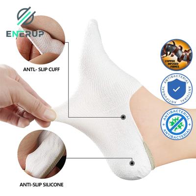 China Enerup QUICK DRY Custom Made Goods Copper Cuff Copper Ion No Show Socks Breathable Comfortable Anti-Slip Women And Men for sale