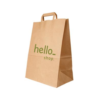 China Recyclable Wholesale Customized Rack Up Brown Kraft Paper Bags Custom Kraft Paper Bag for sale