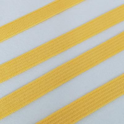 China 6MM Yellow Elastic Earloop Elastic Flat Band Webbing Spandex Polyester Elastic Material Wholesale Rope for sale