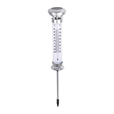 China Easy Operation Plastic Garden Led Solar Outdoor Thermometer for sale