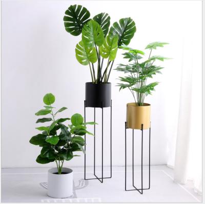 China Contemporary Nordic Flower Stand Manufacturer Direct Selling Floor Flower Bed Metal Iron Green Simple Indoor Rosette Flower Pot for sale