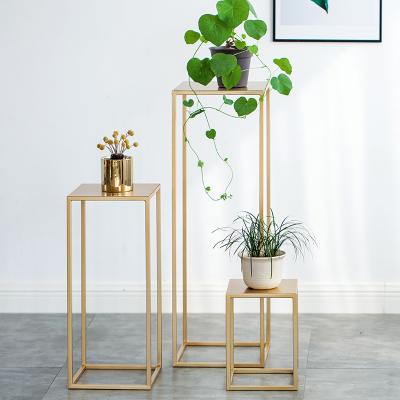 China Creative INS safflower iron style flower stand green plant floor stand flower pot indoor simple modern minimalist gold net rack for sale