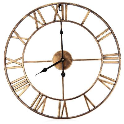 China Roman style antique creative clock iron vintage style decorative wall clock for sale