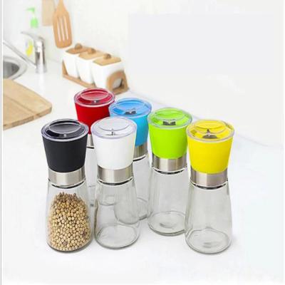 China Viable Black And White Super Fine Pepper Viable Hand Bottle Glass Sea Salt Grinding Grinding Powder for sale