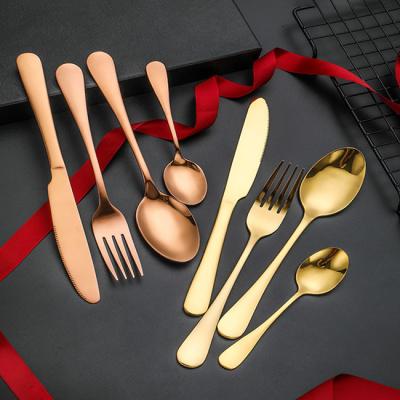 China Viable Stainless Steel Tableware Knife Fork And Spoon Set Gift Box 4piece Set for sale