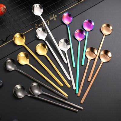 China Viable Net Red Round Tableware Decoration 304 Stainless Steel Teaspoon Spoon Christmas Gifts Kitchen Accessories for sale