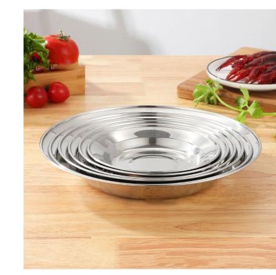 China Wholesale Sustainable Multifunctional 12-24cm Metal Food Dinnerware Stainless Steel Serving Dishes for sale