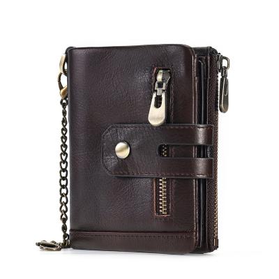 China New RFID Men's Purse Multi-Card Casual Fashion Casual Fashion Wallet Pocket Change Genuine Leather Large Capacity Purse for sale