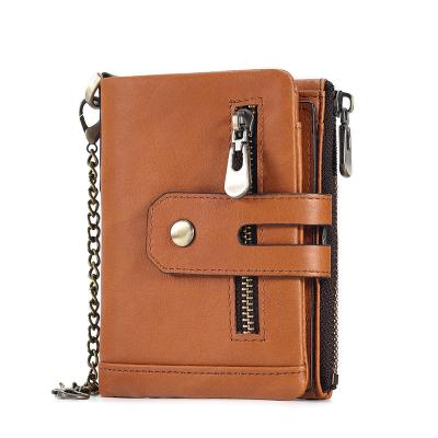 China New RFID Men's Purse Multi-Card Casual Fashion Casual Fashion Wallet Pocket Change Genuine Leather Large Capacity Purse for sale