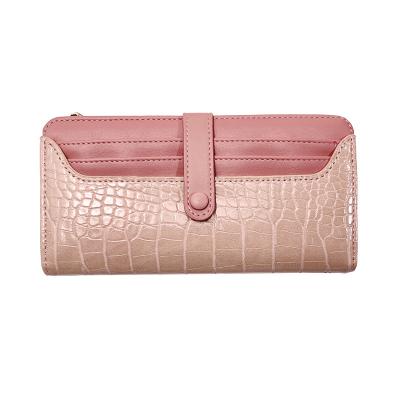 China 2022 New Style Crocodile Pattern PU Credit Card Wallet Fashion Simple Long Multi-card Women's Purse for sale