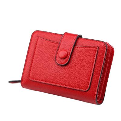 China New Waterproof Women's Classic Folding Short Purse Zipper Wallet Multifunctional Credit Card Holder for sale