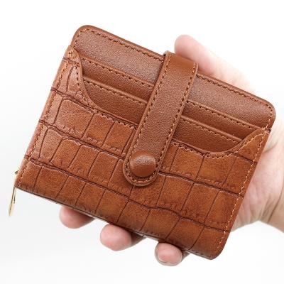 China 2022 New Style Stone Grain Shorts PU Credit Card Wallet Fashion Multi-Card Waterproof Women Pinch for sale