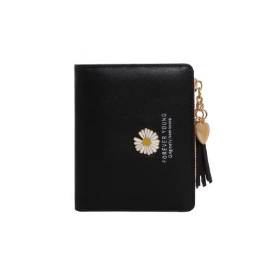 China New Waterproof Ladies Wallet Waterproof Buckle Zipper Wallet Student Korean Trend Small Chrysanthemum Coin Purse for sale