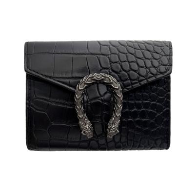 China 2022 Crocodile Pattern Coin Purse Card Waterproof Hot Selling Short Wallets For Fashionable Women for sale