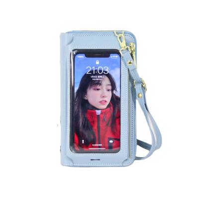 China Fashion Ladies Wallet Touch Screen Bags Transparent Mobile Phone Purses and Mini Handbags Women's Cross Body Bag for sale