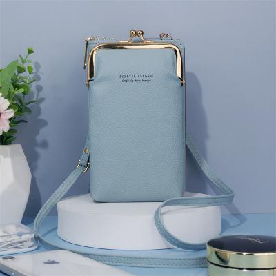 China Wholesale Custom Ladies Small Fashion Cell Phone Shoulder Bag Mini Lychee Pattern Women's Cross - Messenger Body Cell Phone Purse Bags for sale