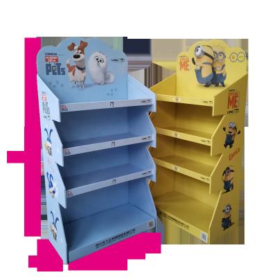 China Eco-friendly factory custom production can disassemble portable plush toy display pop cardboard display stand for sale