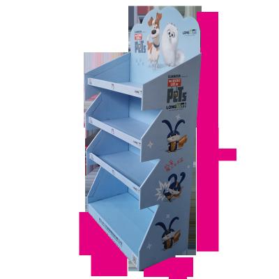 China Yiwu Eco-friendly Custom Can Take Down Portable Plush Toy Display Pop Cardboard Display Stand for sale