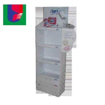 China Recyclable Cardboard Material Custom Display Racks Beverage Floor Display Paper Display Racks for sale