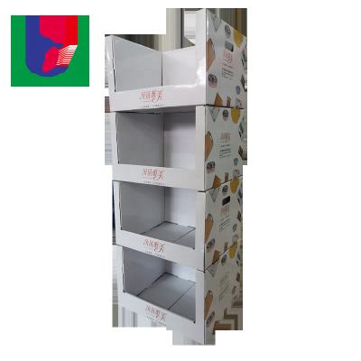 China OEM Recyclable Material Chinese Manufacturer Customized High Strength Corrugated Cardboard Stacker For Supermarket Display for sale