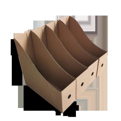 China Recyclable Customized Cardboard Magazine Folder Rack Paper Storage Box For Office for sale