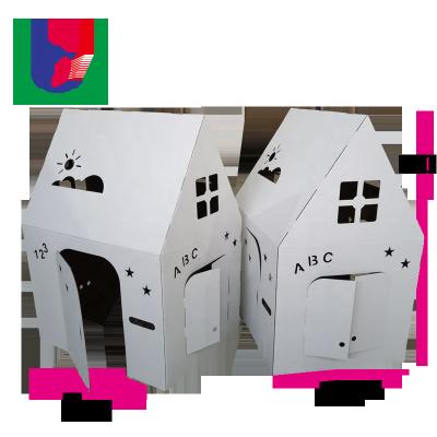 China Factory Custom Handmade DIY Children's Doodle Toy House Toy Paper House Eco-Friendly Lovely for sale