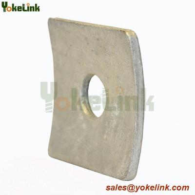 China HOT DIP GALVANIZED 2 1/4 ''x 2 1/4''x3/16'' Carbon steel square curved washers for sale